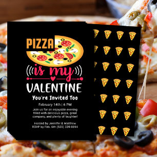 Pizza Är Min Alla Hjärtans Dag Rolig Fest Flygblad