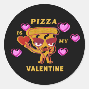 Pizza är min Alla hjärtans Runt Klistermärke
