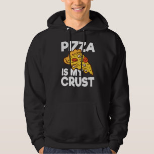 Pizza är min Crust Funny Pizza Puns Novelty Foodie Hoodie