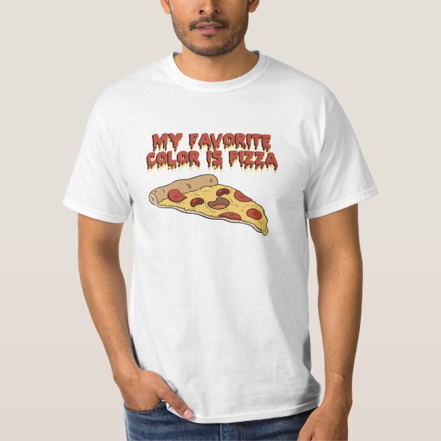 Pizza är min favorit Färg T Shirt (Framsida)