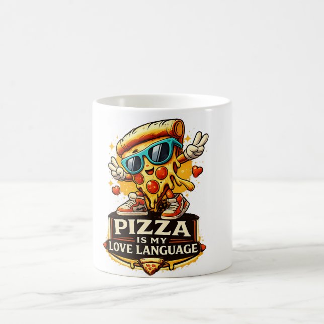Pizza Är Min Kärlek Roligt Present För Pizzälskare Kaffemugg (Center)