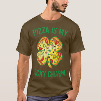 Pizza är min Lucky Charm Pizza Shamrock St Patrick T Shirt