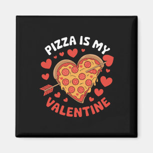 Pizza är min valentin Alla hjärtans dag Hjärtpeppa Magnet