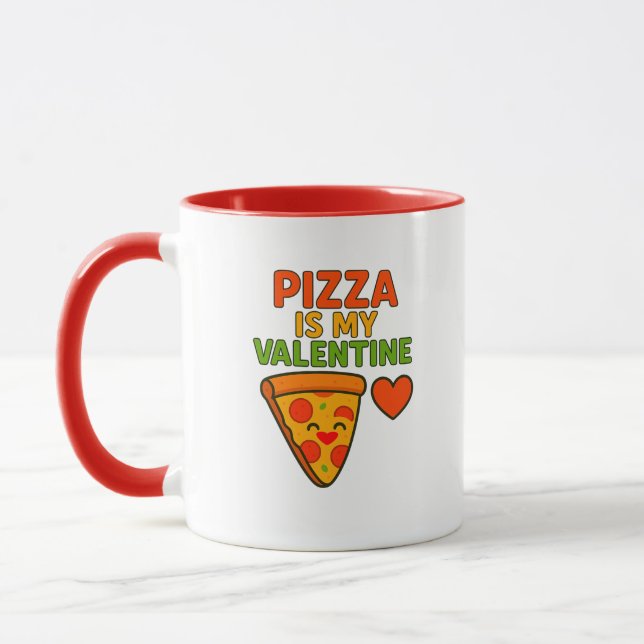 Pizza är min Valentine - funny Mugg (Vänster)