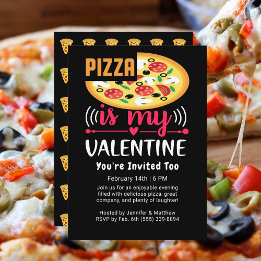Pizza är min Valentine Funny Party Inbjudningar
