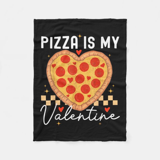 Pizza är min Valentine Funny Valentines day Boys G Fleecefilt (Framsidan)