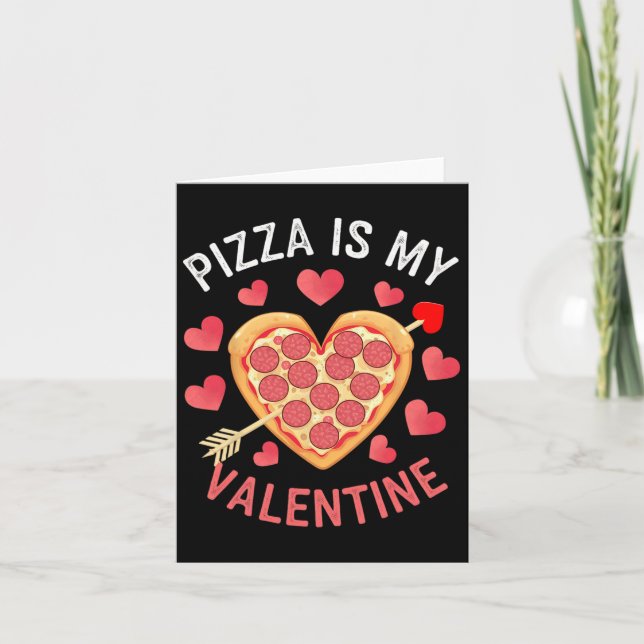 Pizza är min Valentine Funny Valentines day Boys G Kort (Framsida)