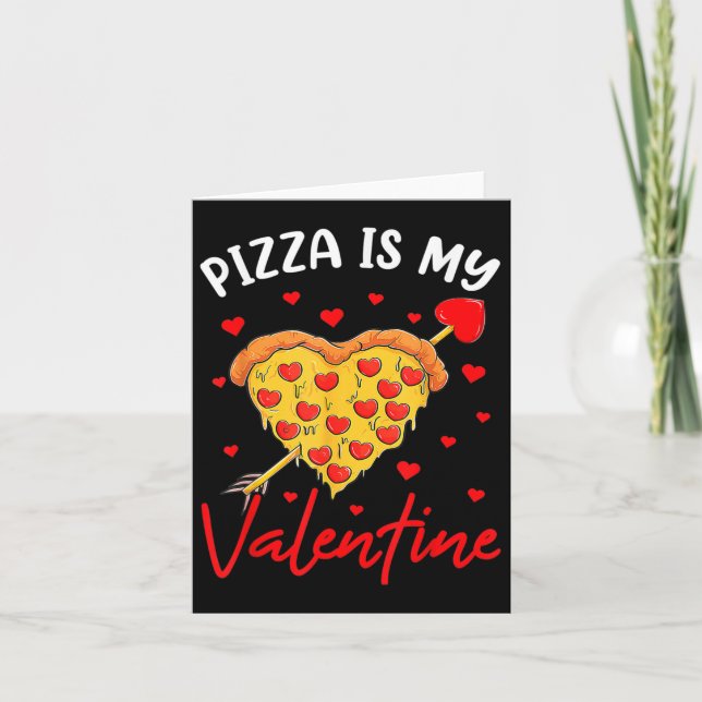 Pizza är min Valentine Funny Valentines day Boys G Kort (Framsida)