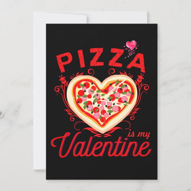Pizza är min Valentine Funny Valentines day Julkort (Framsida)