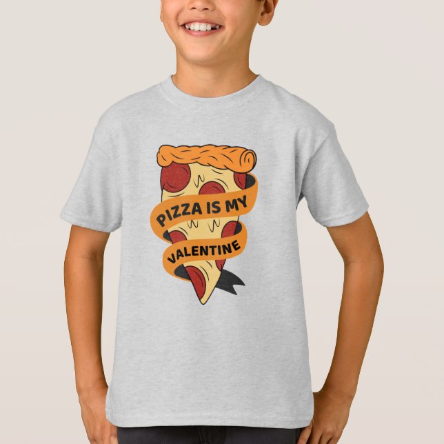 Pizza är min Valentine Funny Valentines day  T Shirt (Framsida)