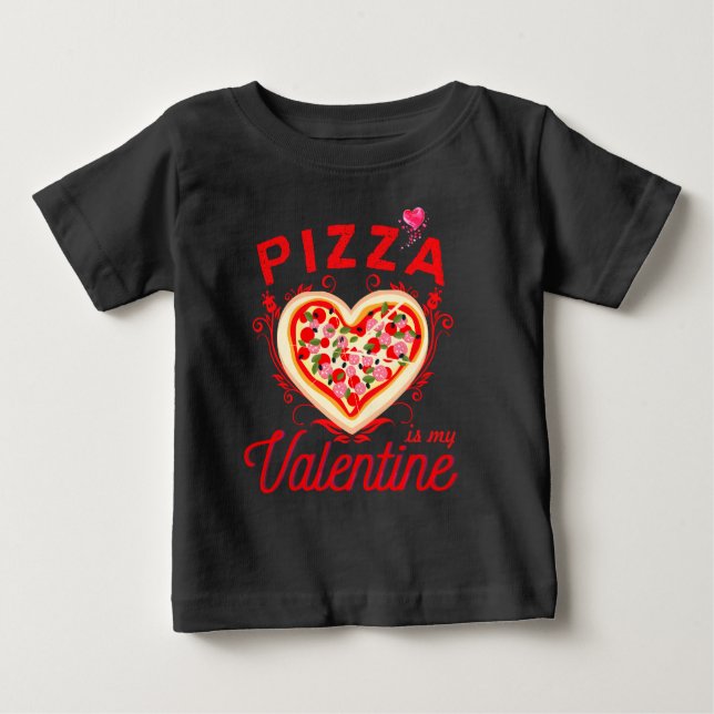 Pizza är min Valentine Funny Valentines day T Shirt (Framsida)