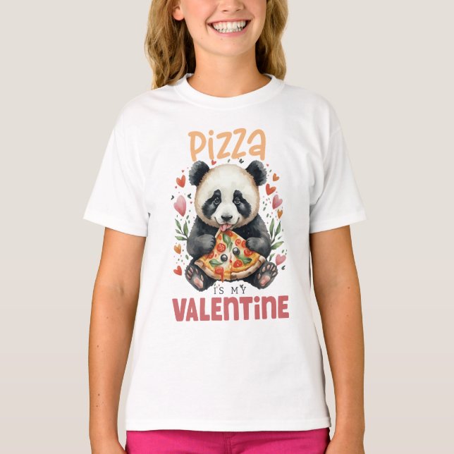 Pizza är min Valentine Girls T-shirt (Framsida)