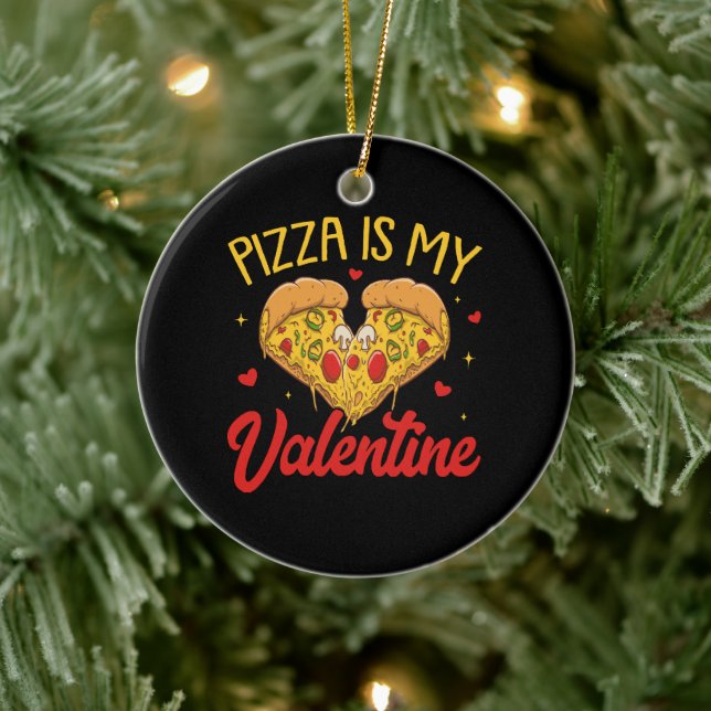 Pizza Är Min Valentine God Valentines Dag Julgransprydnad Keramik (Träd)