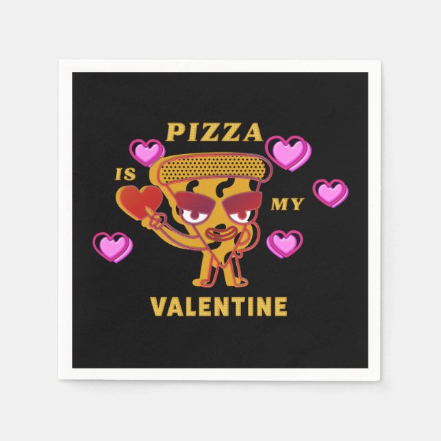 Pizza är min Valentine Pappersservett (Framsidan)