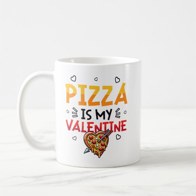 Pizza är min Valentine Pizza Älskare Premium Kaffemugg (Vänster)