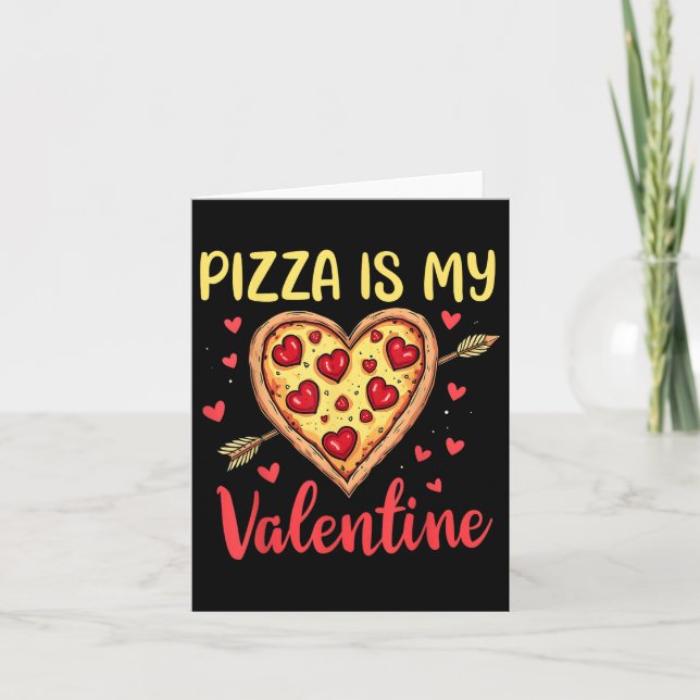 Pizza är min Valentine Valentines day Heart Pepper Kort (Framsida)