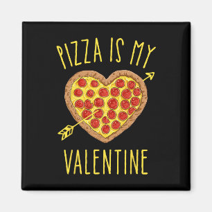 Pizza är min Valentine Valentines day Heart Pepper Magnet
