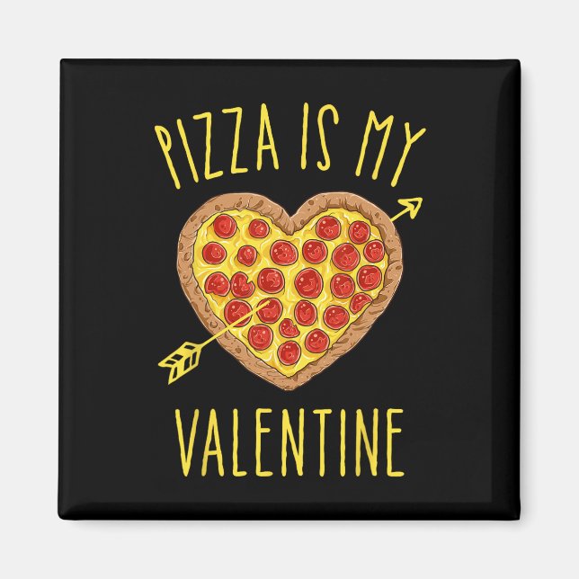 Pizza är min Valentine Valentines day Heart Pepper Magnet (Framsidan)