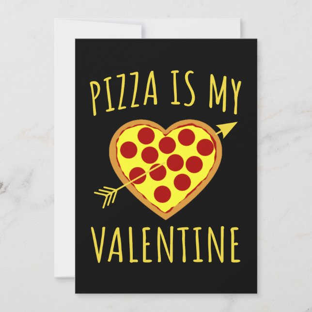 Pizza är min Valentine - Valentines day Inbjudningar (Framsida)