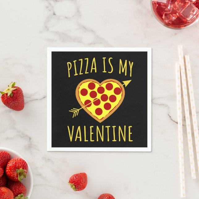 Pizza är min Valentine - Valentines day Pappersservett (Insitu)