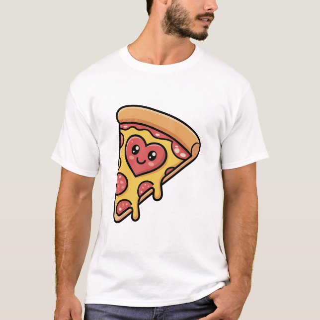 Pizza är My Valentine Shirt T (Framsida)