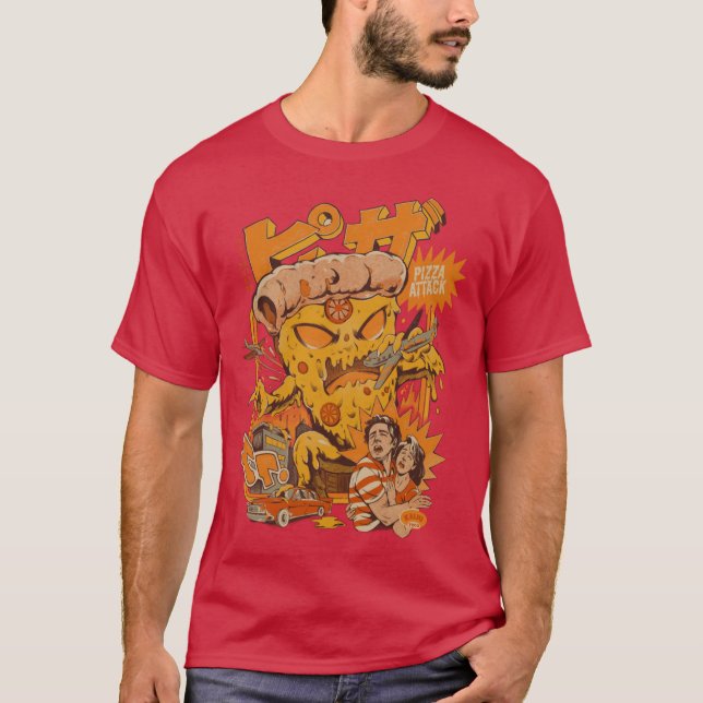 Pizza Attack familj T Shirt (Framsida)