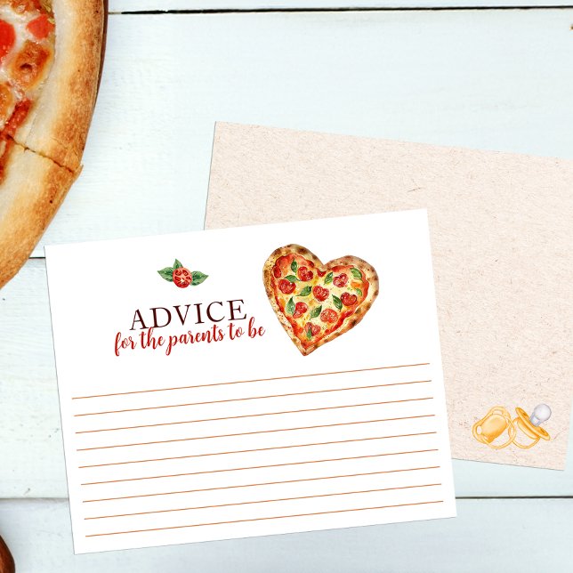 Pizza Baby Shower Advice Card - Roligt Keepsak för (Advice card - Baby Shower Activity)