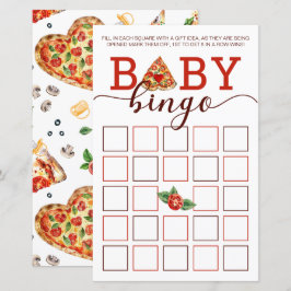 Pizza Baby Shower Bingo-spelkort | Party