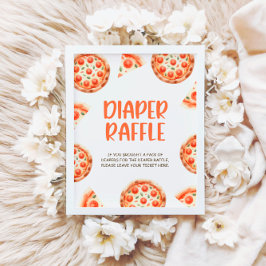 Pizza Baby Shower Diaper Raffle Sign Poster