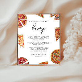 Pizza Baby Shower ett meddelande från klumpsignale Poster