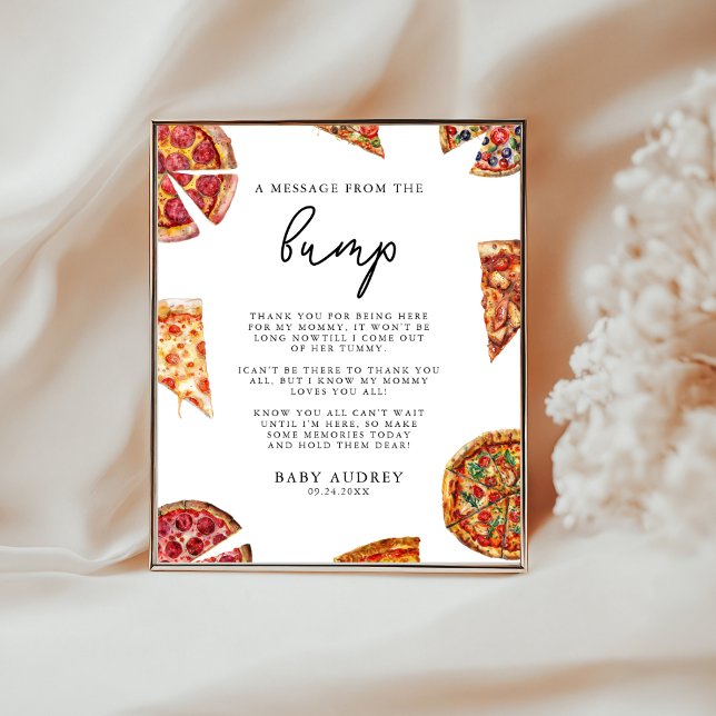 Pizza Baby Shower ett meddelande från klumpsignale Poster (Skapare uppladdad)