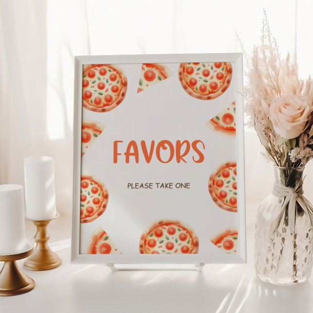 Pizza Baby Shower-favoritskylt, segmentsegment Bab Poster (Skapare uppladdad)