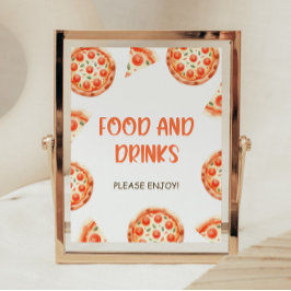 Pizza Baby Shower Food and Drinks Sign Poster