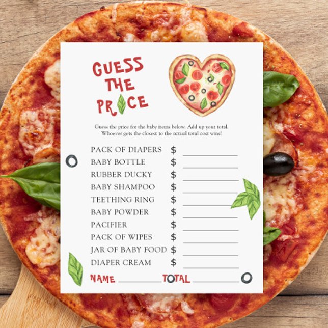 Pizza baby shower - Gissa priset! Spel (Skapare uppladdad)