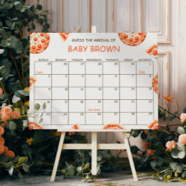 Pizza Baby Shower gissar förfallodatumkalender Poster