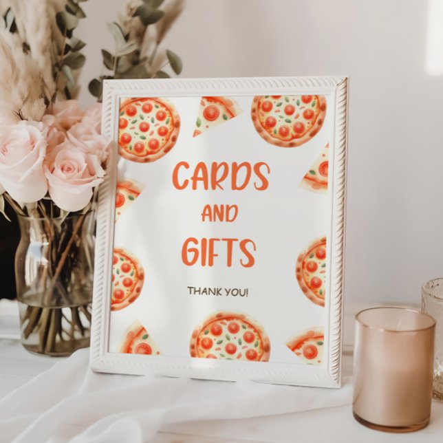 Pizza Baby Shower-kort och presentkort Poster (Skapare uppladdad)