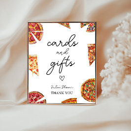 Pizza Baby Shower-kort och presentkort Poster