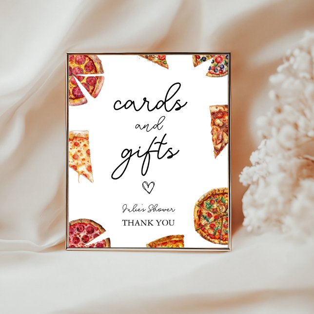 Pizza Baby Shower-kort och presentkort Poster (Skapare uppladdad)