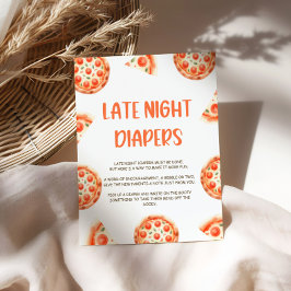 Pizza Baby Shower Late Sate Night Diaper Sign Poster