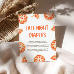 Pizza Baby Shower Late Sate Night Diaper Sign Poster