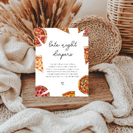 Pizza Baby Shower Late Sate Night Diaper Sign Poster