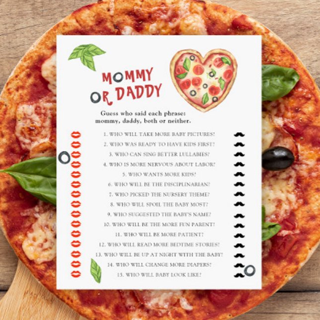 Pizza baby shower - mammy eller pappa spel (Skapare uppladdad)