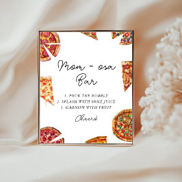 Pizza Baby Shower Momosa Pub-tecken Poster
