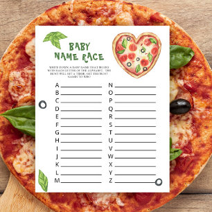 Pizza baby shower - Namntävling för bebis