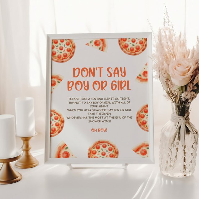 Pizza Baby Shower säger inte Boy eller Girl. Poster (Skapare uppladdad)