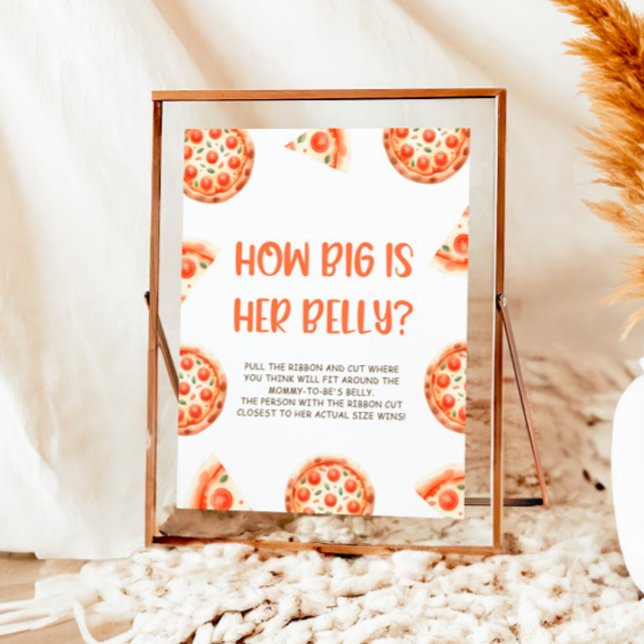 Pizza Baby Shower-spelsignatur hur stor hennes fil Poster (Skapare uppladdad)