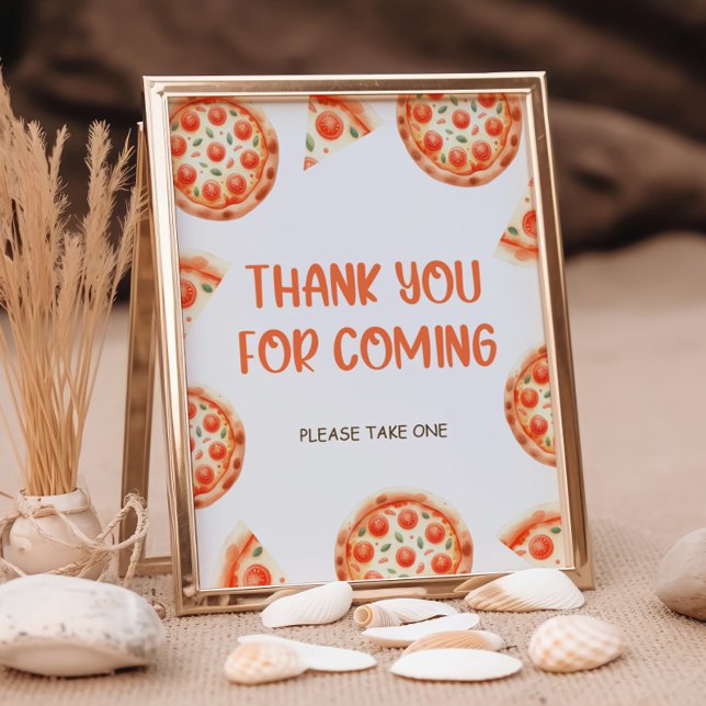 Pizza Baby Shower-Tack för kommande tecken Poster (Skapare uppladdad)