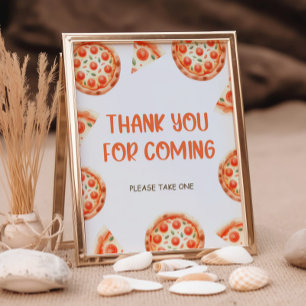 Pizza Baby Shower-Tack för kommande tecken Poster
