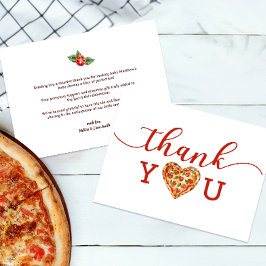 Pizza Baby Shower - tackkort - Roligt mattema Tack Kort