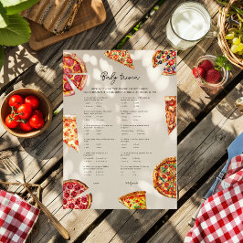 Pizza Baby Trivia-babyvyns spelkort Inbjudningar